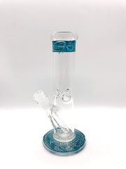 Smoke Station Water Pipe Teal Copy of 5mm Thick American Color Water Pipe (10” tall 14mm)
