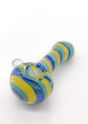 Smoke Station Hand Pipe Teal-Blue-Yellow Barber Shop Spoon Hand Pipe
