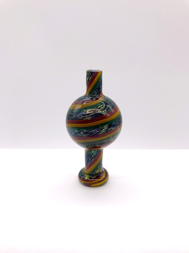 Smoke Station Carb Cap Red-Yellow-Green Dichro Carb Cap with Colored Stripe