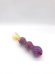 Smoke Station Hand Pipe Purple Dichro stripped fumed speckled chillum