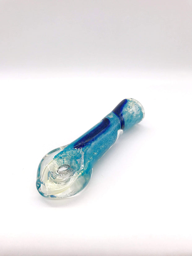 Smoke Station Hand Pipe Teal Donut Mouthpiece Inside out chillum