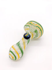 Smoke Station Hand Pipe Green-Yellow Dope Freak Borosilicate Spoon Hand Pipe