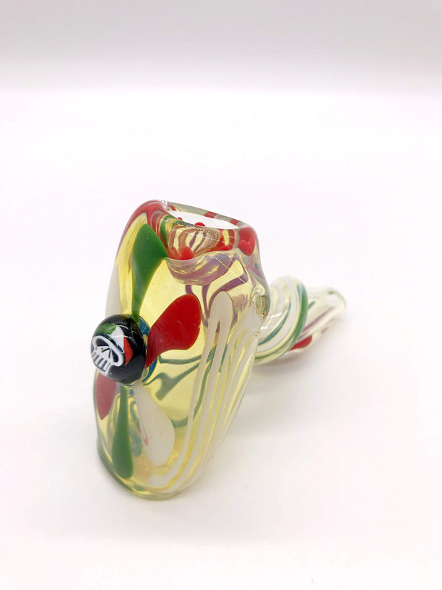 Smoke Station Hand Pipe White-Green-Red Dope Freak™ Shatter-Resistant German Borosilicate Cobber Hand Pipe
