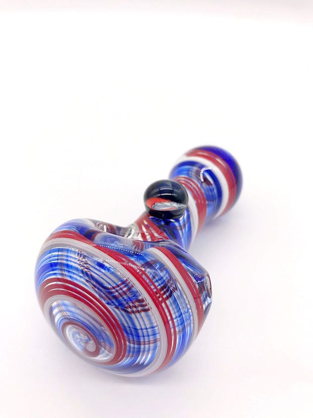 Smoke Station Hand Pipe Red White Blue Dope Freak Shatter-Resistant German Borosilicate Spoon Hand Pipe