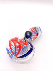 Smoke Station Hand Pipe Red-White Dope Freak Shatter-Resistant German Borosilicate Spoon Hand Pipe