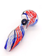 Smoke Station Hand Pipe Red-White Dope Freak Shatter-Resistant German Borosilicate Spoon Hand Pipe