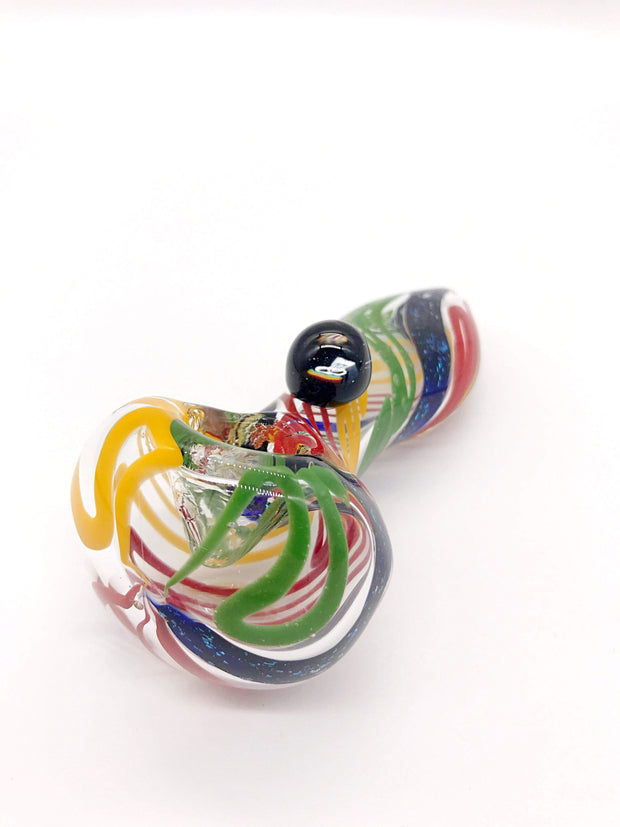 Smoke Station Hand Pipe Yellow-Green-Red Dope Freak Shatter-Resistant German Borosilicate Spoon Hand Pipe