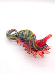 Smoke Station Hand Pipe Red-Green Dope Freak Super Detailed Seahorse German Boro Hand Pipe