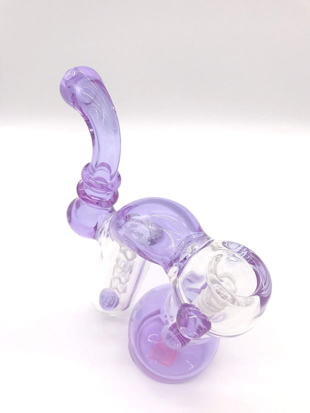 Smoke Station Water Pipe Clear-Purple Double-chambered scientific bubbler