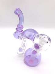 Smoke Station Water Pipe Clear-Purple Double-chambered scientific bubbler