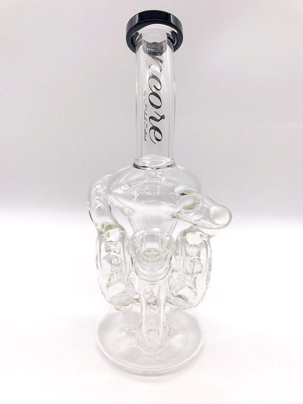 Smoke Station Water Pipe Clear Encore Double Swiss Perc Recycler Rig
