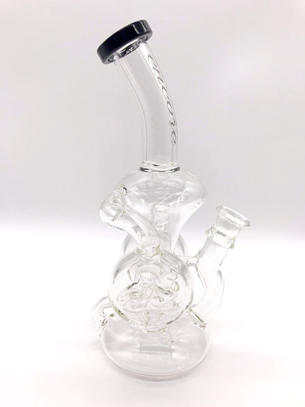 Smoke Station Water Pipe Clear Encore Double Swiss Perc Recycler Rig