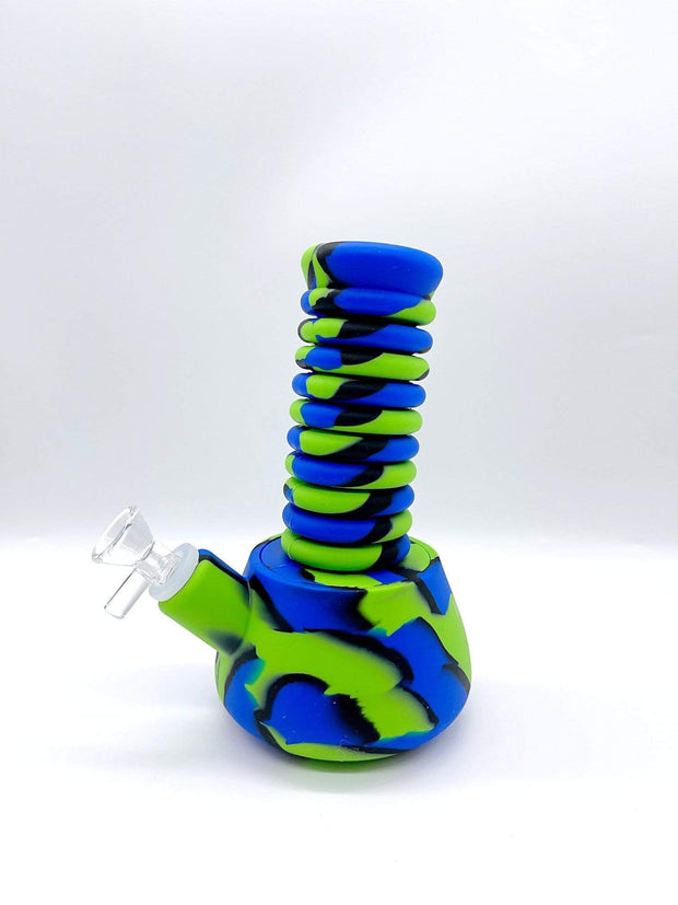 Smoke Station Water Pipe Blue Extendable Silicone Beaker Water Pipe