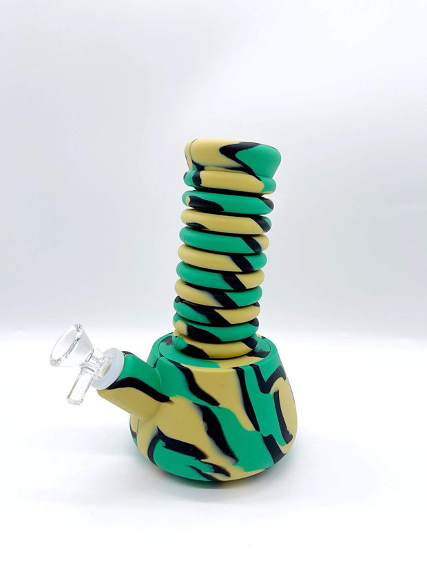 Smoke Station Water Pipe Green Extendable Silicone Beaker Water Pipe