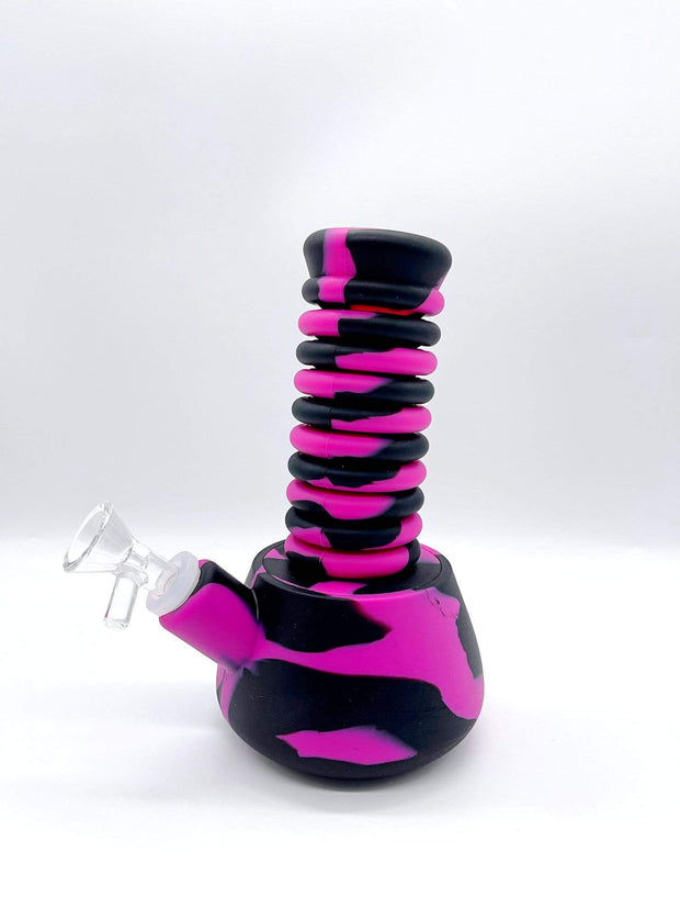 Smoke Station Water Pipe Red Extendable Silicone Beaker Water Pipe