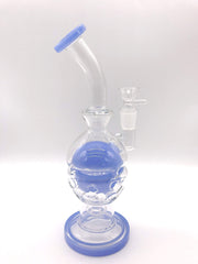 Smoke Station Water Pipe Blue Faberge egg rig with a showerhead perc