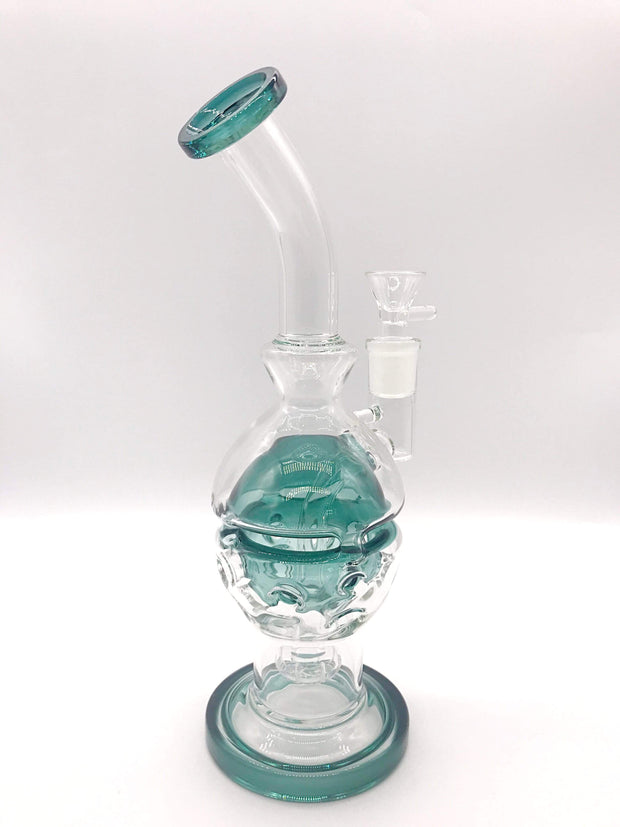 Smoke Station Water Pipe Emerald Faberge egg rig with a showerhead perc