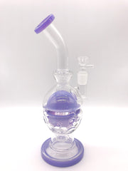 Smoke Station Water Pipe Purple Faberge egg rig with a showerhead perc
