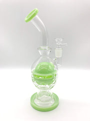 Smoke Station Water Pipe Slime-Green Faberge egg rig with a showerhead perc
