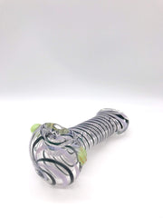 Smoke Station Hand Pipe Black Flat mouthpiece Hand Pipe with helix line work