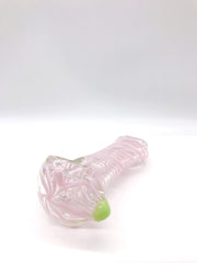 Smoke Station Hand Pipe Pink Flat mouthpiece Hand Pipe with helix line work