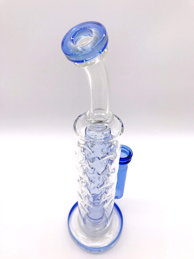 Smoke Station Water Pipe Blue-Clear Flower of Life Full Fab Water Pipe