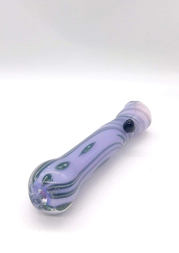 Smoke Station Hand Pipe Purple Frit chillum with a numb