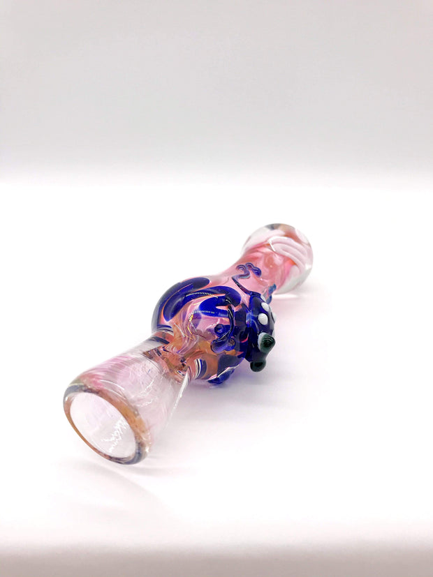 Smoke Station Hand Pipe Frog Chillum With Line Work