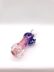 Smoke Station Hand Pipe Blue Frog Chillum With Line Work