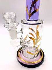 Smoke Station Water Pipe Full-Color Gold-Accent Thick Water Pipe with Perc