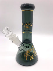 Smoke Station Water Pipe Gray Full-Color Gold Leaf-Accented Beaker