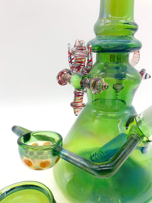 Smoke Station Water Pipe Fully-Fumed Heady Green Water Pipe Rig