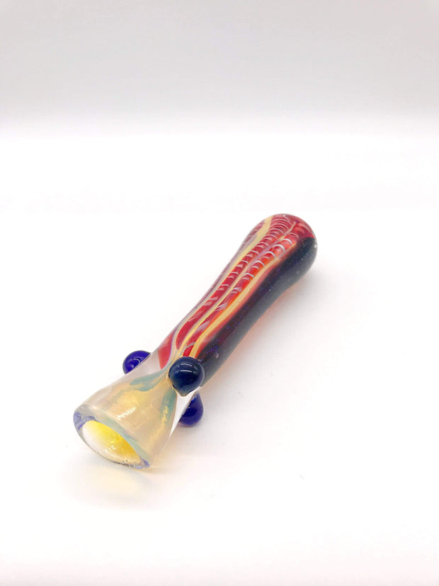 Smoke Station Hand Pipe 1 Fumed chillum with dichro strip and color ribbons