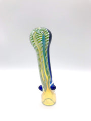Smoke Station Hand Pipe 3 Fumed chillum with dichro strip and color ribbons