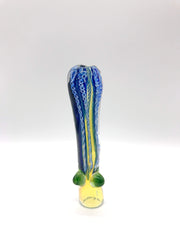 Smoke Station Hand Pipe 5 Fumed chillum with dichro strip and color ribbons