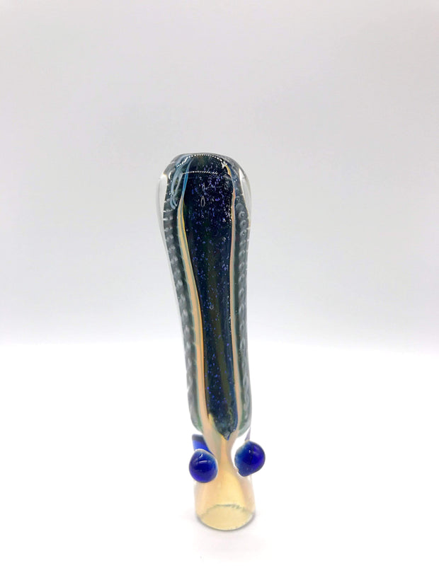 Smoke Station Hand Pipe 6 Fumed chillum with dichro strip and color ribbons