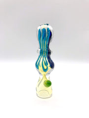 Smoke Station Hand Pipe Fumed Chillum With Lines And Dichro