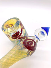 Smoke Station Hand Pipe Fumed Fumed Sidecar Hand Pipe with Linework