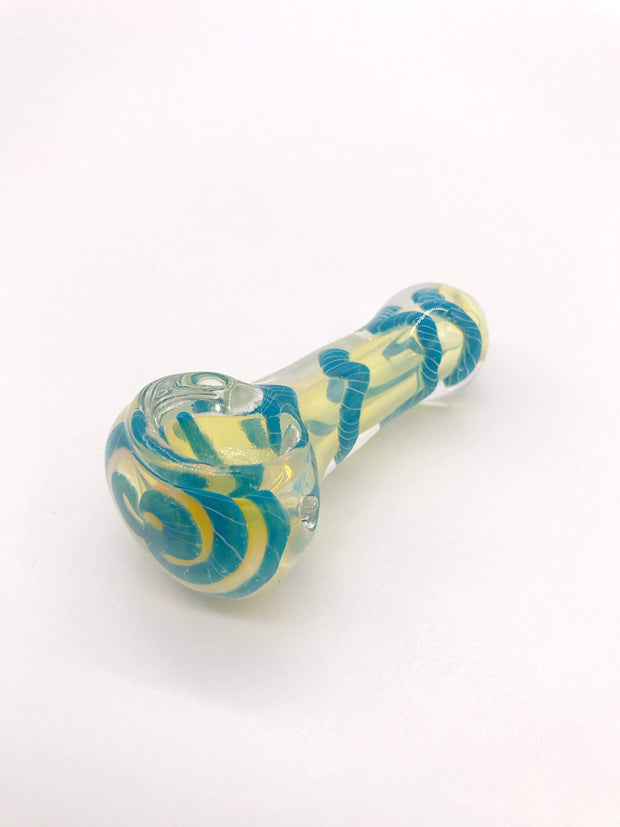 Smoke Station Hand Pipe Green-Ribbon Fumed Spoon with Colored Ribbon Hand Pipe