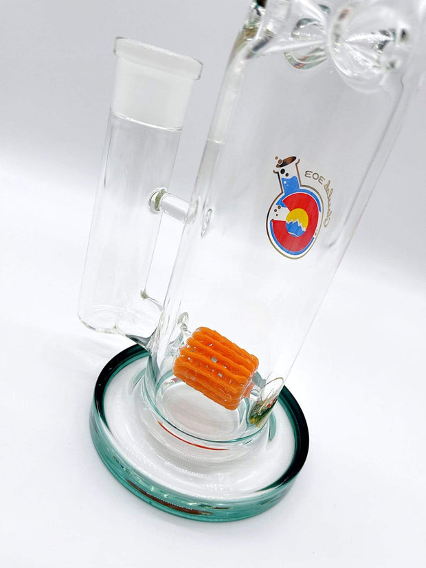 Smoke Station Water Pipe Glass Lab 303 Lace Dagger Frit Perc American Water Pipe