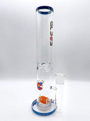 Smoke Station Water Pipe Blue Glass Lab 303 Lace Dagger Frit Perc American Water Pipe