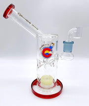 Smoke Station Water Pipe Red Glass Lab 303 Percolated American Banger Hanger Sidecar Rig