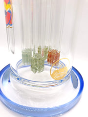 Smoke Station Water Pipe Glass Lab 303 Quad Frit Perc American Rig
