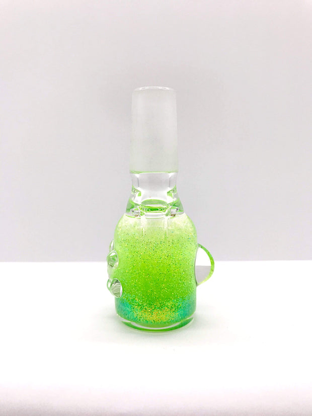 Smoke Station Waterpipe Bowl Green Glycerin Gel Waterpipe Bowl with Neon Glitter - 14mm