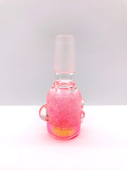 Smoke Station Waterpipe Bowl Orange Glycerin Gel Waterpipe Bowl with Neon Glitter - 14mm