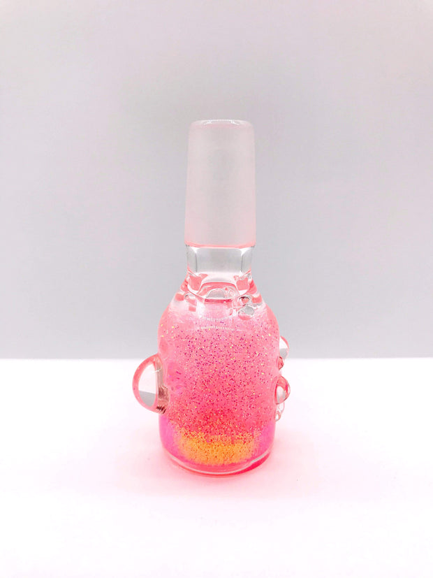 Smoke Station Waterpipe Bowl Orange Glycerin Gel Waterpipe Bowl with Neon Glitter - 14mm