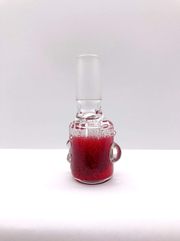 Smoke Station Waterpipe Bowl Red Glycerin Gel Waterpipe Bowl with Neon Glitter - 14mm