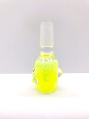 Smoke Station Waterpipe Bowl Yellow Glycerin Gel Waterpipe Bowl with Neon Glitter - 14mm