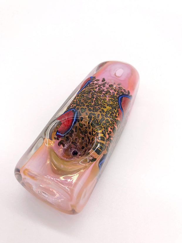 Smoke Station Hand Pipe Pink Gold-Fumed Stone-Shaped Hand Pipe