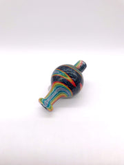 Smoke Station Carb Cap Blue-Swirl Hand-Blown 20mm Carb Cap with Heavy Fuming